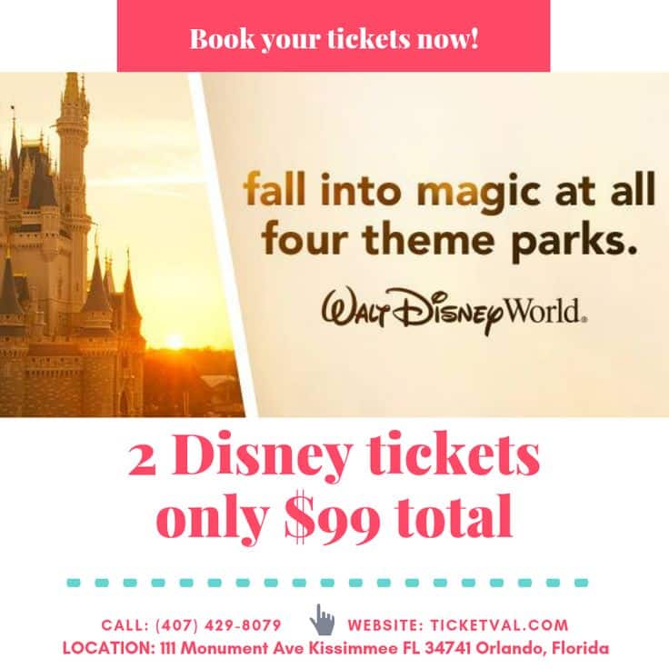 2 Disney tickets for $99 total. This promotion is for Florida residents ...