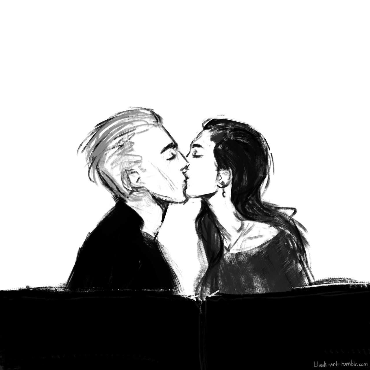 Draco and Astoria sharing their first kiss in the Mansion ...