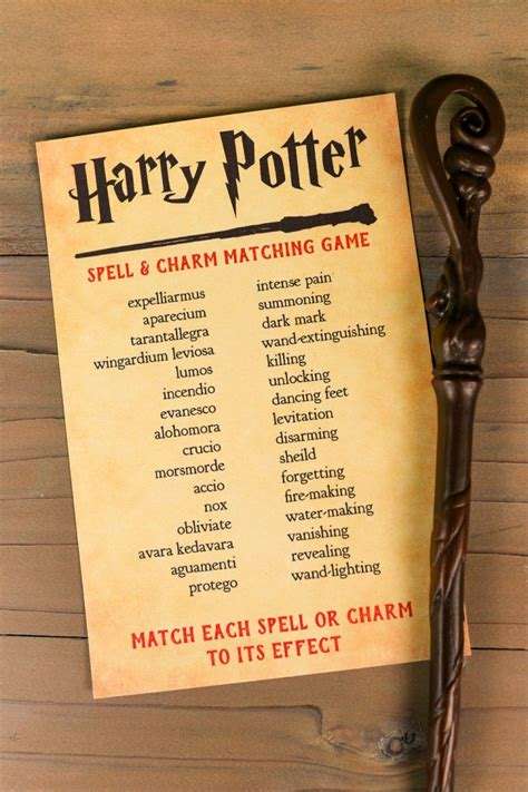 Every harry potter spell list