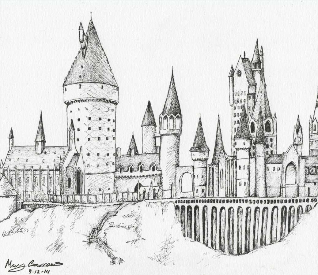 Harry Potter Castle Drawing at PaintingValley.com ...
