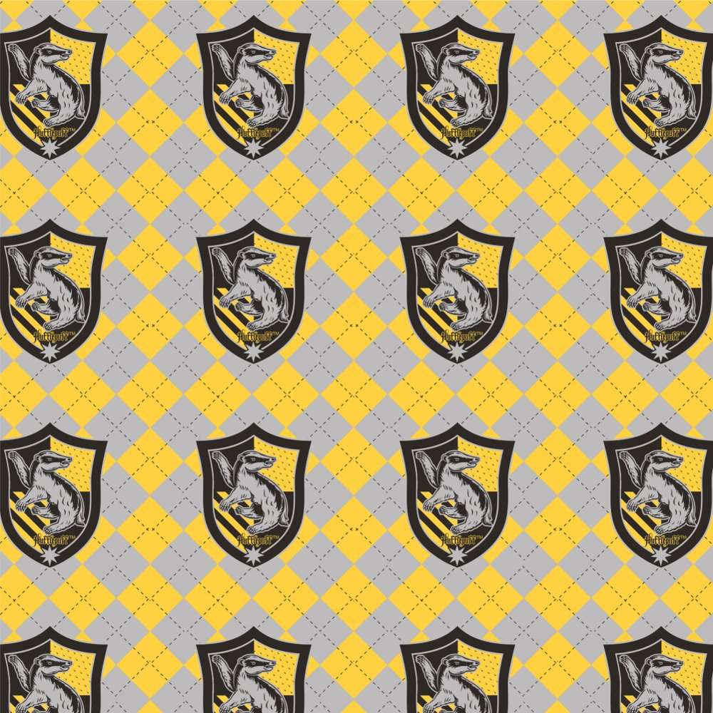 Harry Potter Hufflepuff Plaid Sigil Premium Roll Gift Wrap Wrapping ...