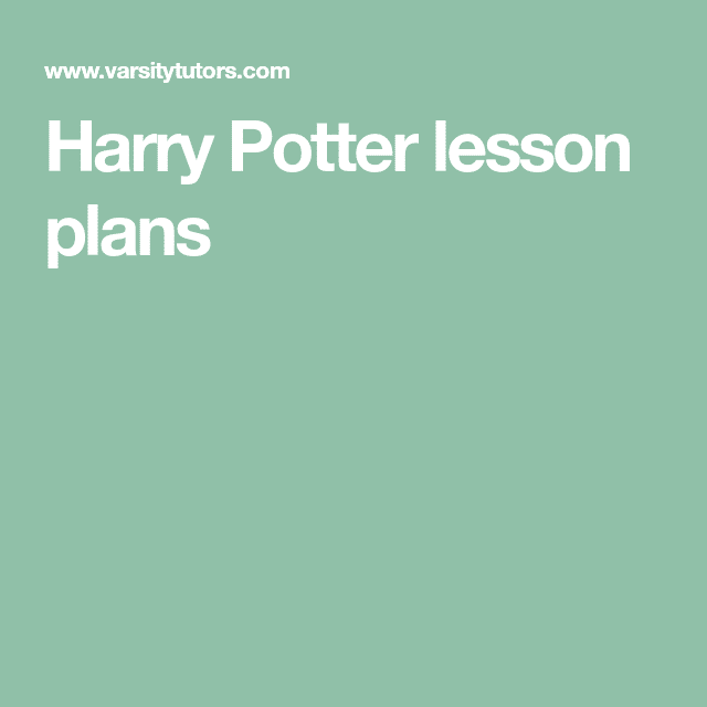 Harry Potter lesson plans