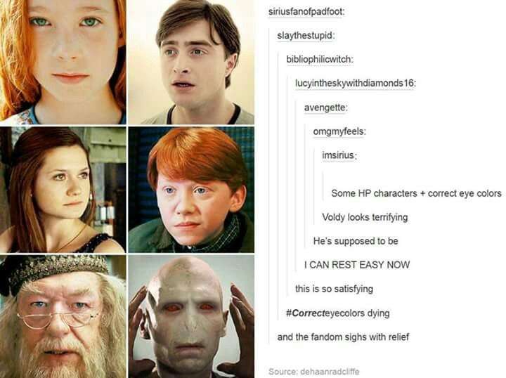 HP characters with the correct eye color