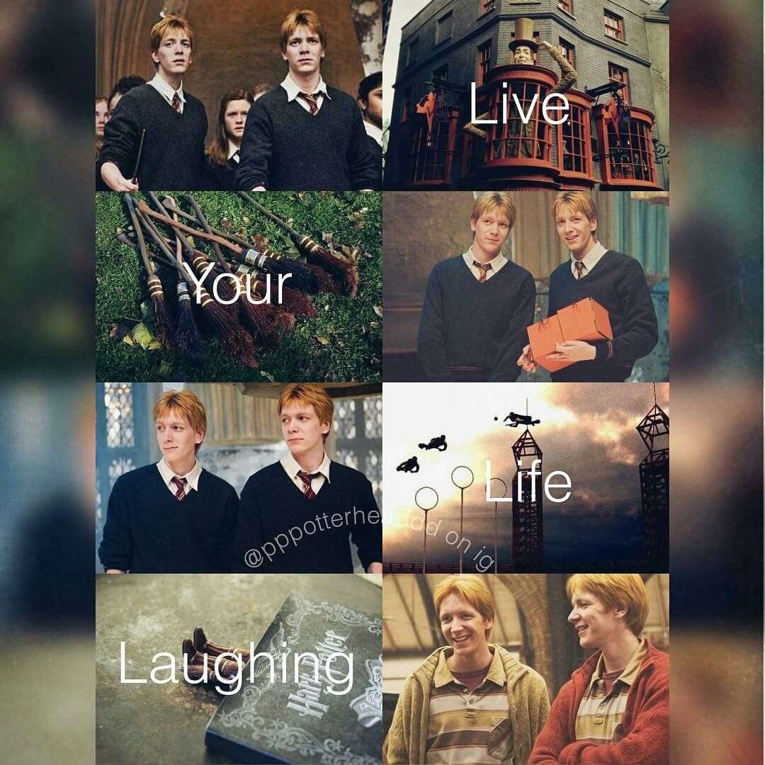 I love the weasley twins so much and it killed me when one ...