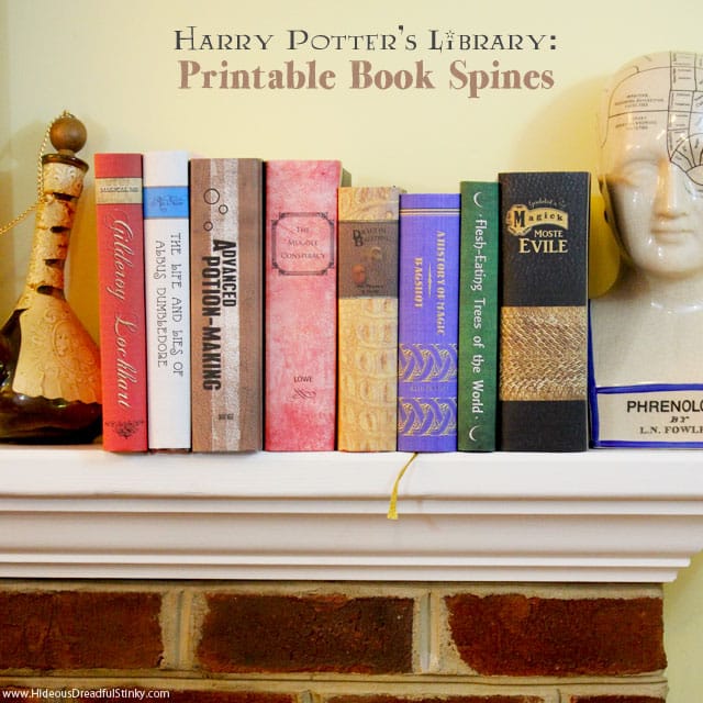 Printable Potter World Book Spines and Light Up Wand Tutorail