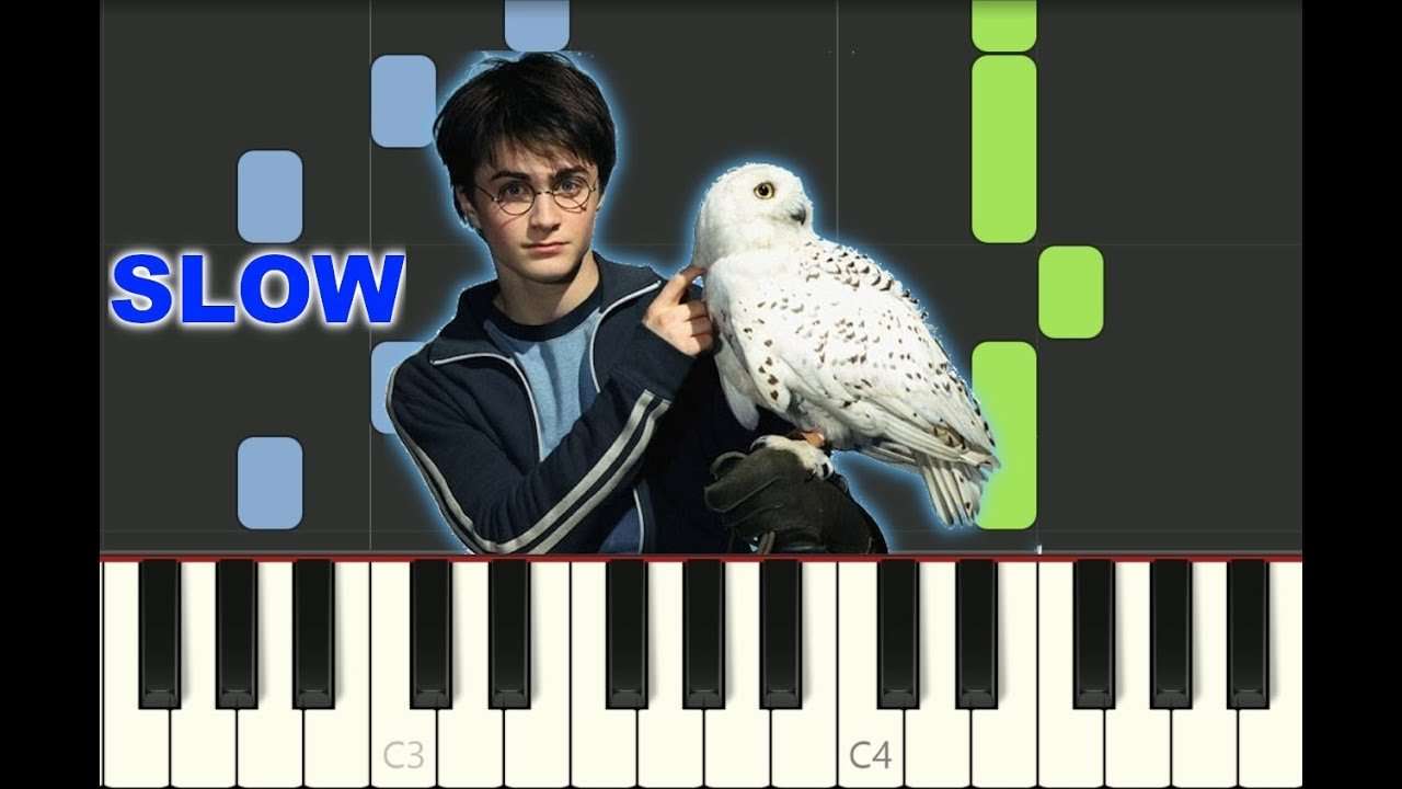 SLOW SUPER EASY piano tutorial " HARRY POTTER THEME"  with ...